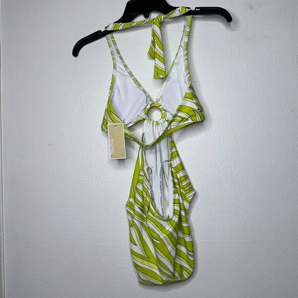 MICHAEL MICHAEL KORS Women's Printed O-Ring Cutout One-Piece Swimsuit Size 6 - Picture 5 of 11